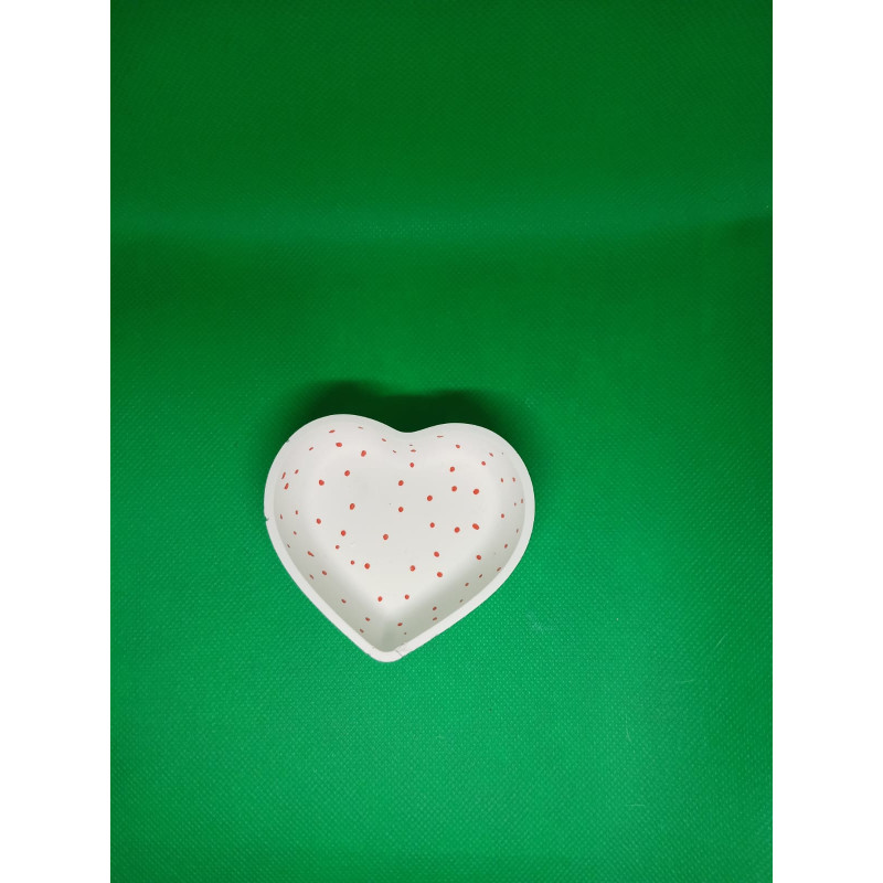 vide poche coeur blanc a pois