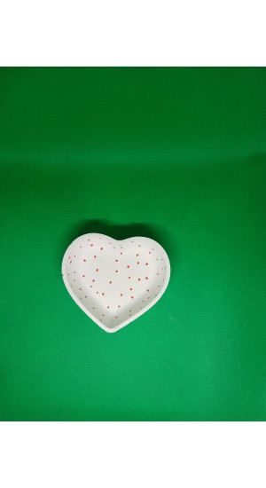 vide poche coeur blanc a pois