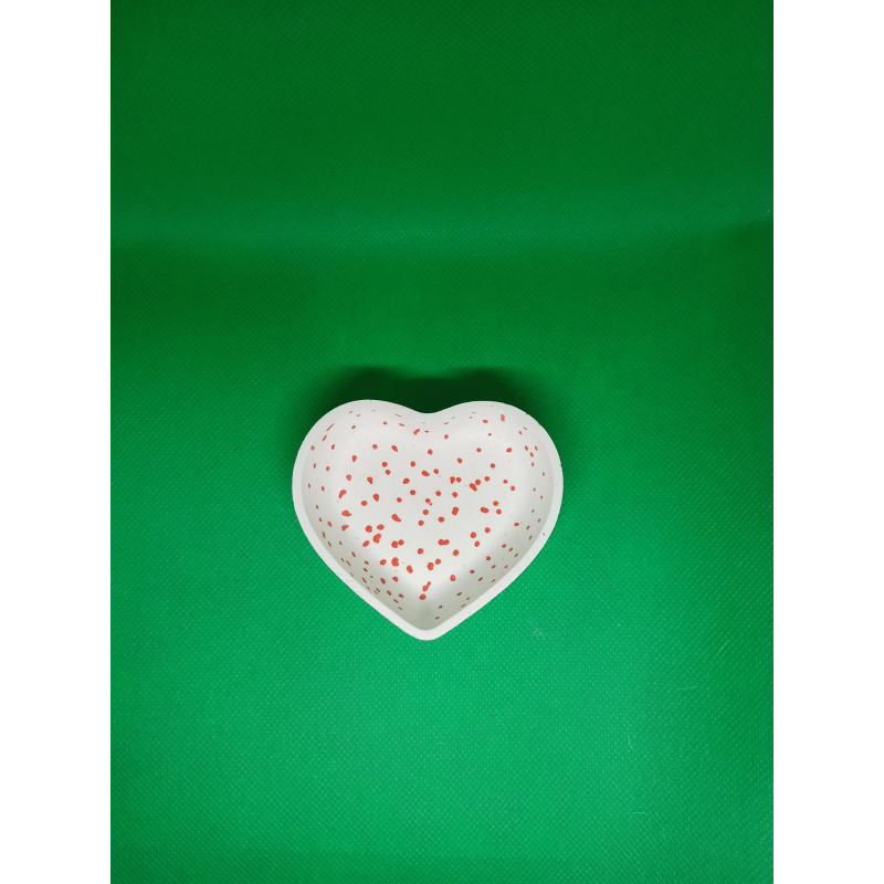 vide poche coeur blanc a pois