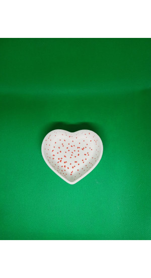 vide poche coeur blanc a pois