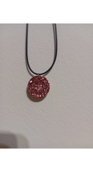 Collier rond rouge pailleté
